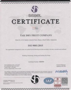 ISO 9001:2015 Sertifikası